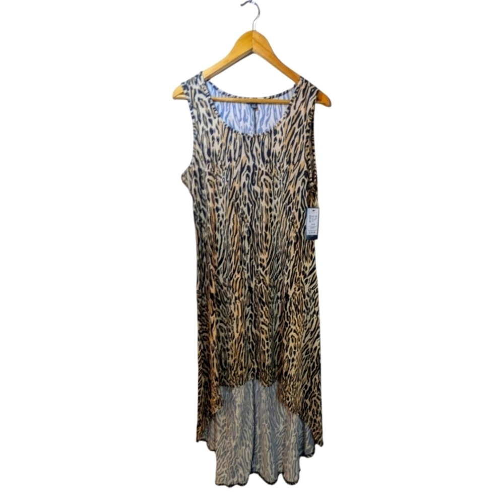 NWT Magazine Leopard print waterfall dress XL